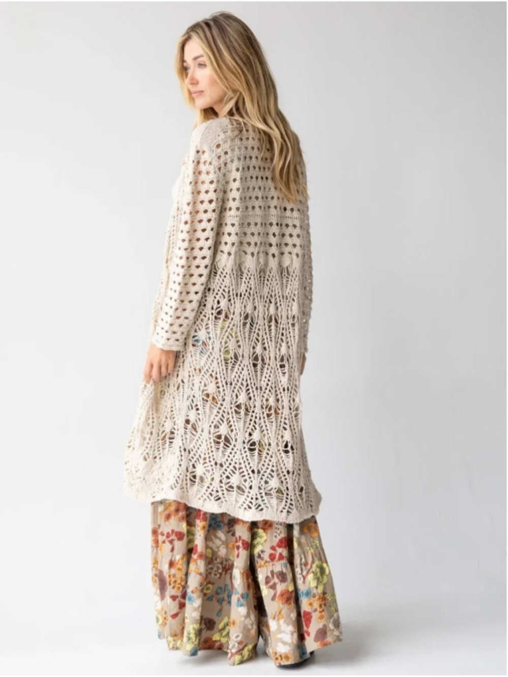 Natural Life Abigail Crochet Duster / Cardigan XL - Picture 4 of 6